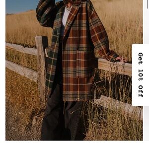 Lala Original Women’s Scorpio 2.0 Half + Half Oversized Coat in Pine + Brown